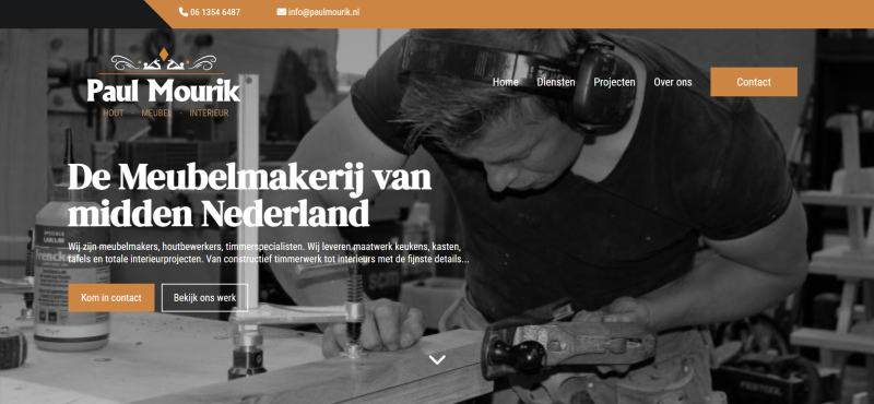 voorbeeld foto van de website voor paulmourik.nl