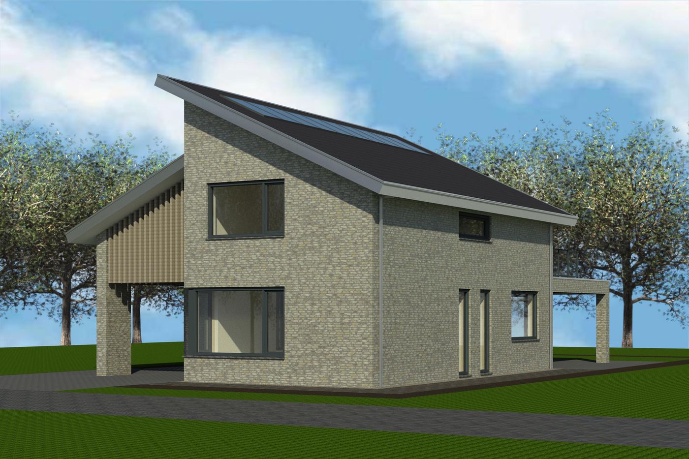 Eenvoudig moderne vrijstaande woning